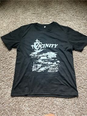 Vicini Black Graphic Short-Sleeve Tee with White Print